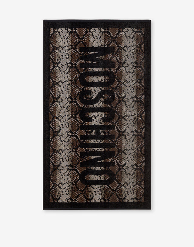 Cotton terry beach towel Black Moschino 0