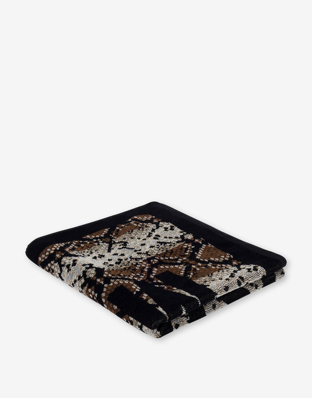 Cotton terry beach towel Black Moschino 1