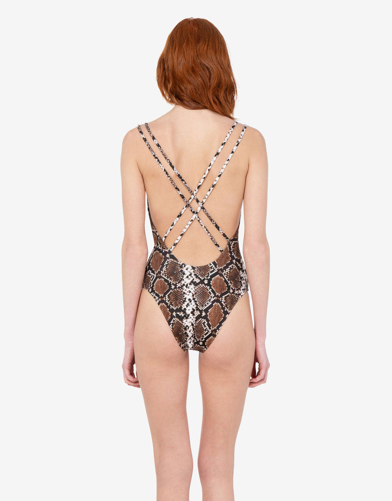 Costume intero in lycra stampato Nero Moschino 2