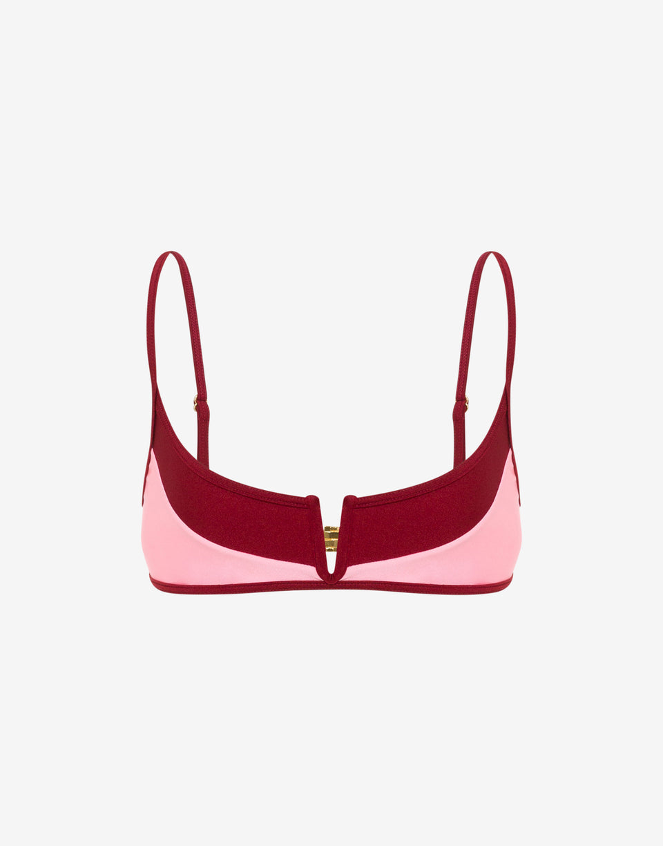 Top de biquíni em lycra Rojo Coral Moschino 0