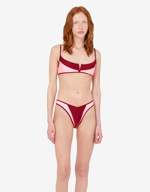 Top bikini in lycra Rosso Corallo Moschino 1