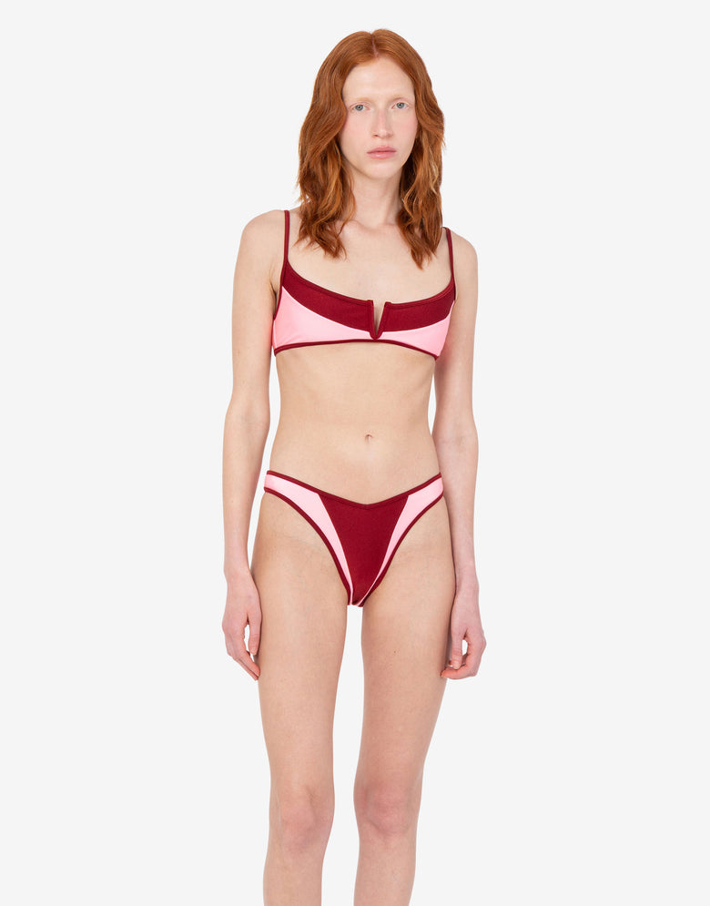 Top de biquíni em lycra Rojo Coral Moschino 1