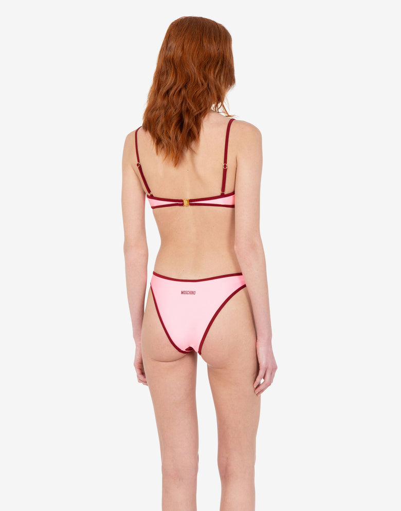 Top de biquíni em lycra Rojo Coral Moschino 2