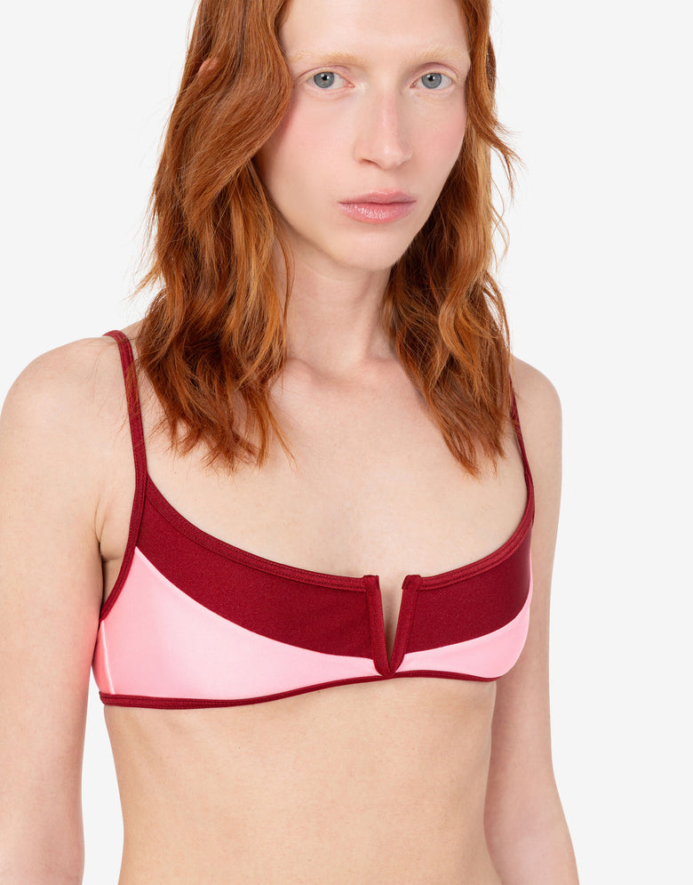 Top de biquíni em lycra Rojo Coral Moschino 3