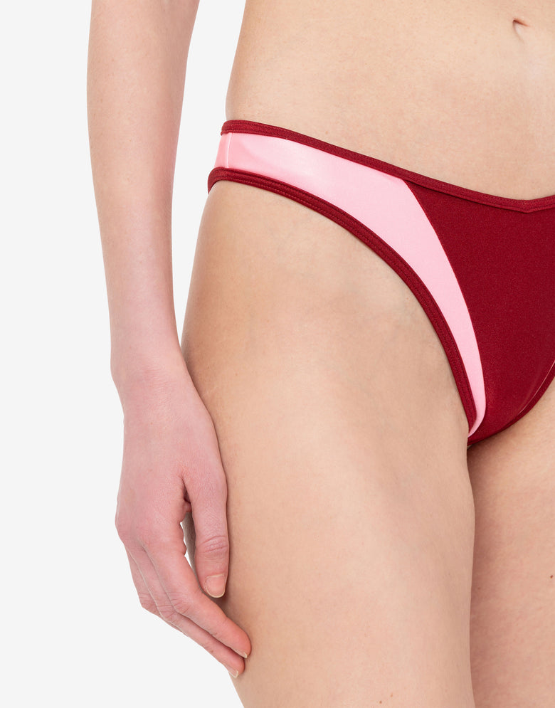Slip de bain en lycra Rouge corail Moschino 3