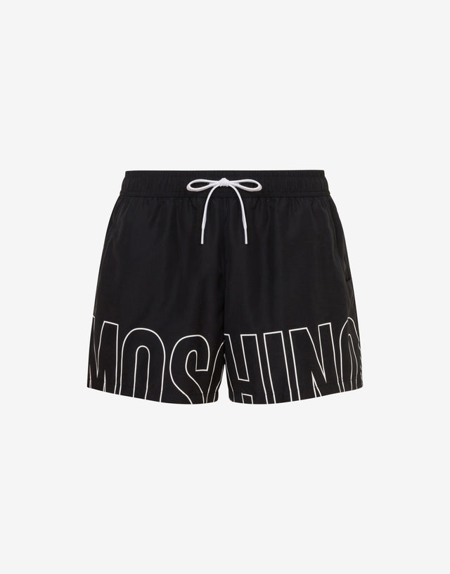 Boxer de bain à imprimé Maxi Logo Noir Moschino 0