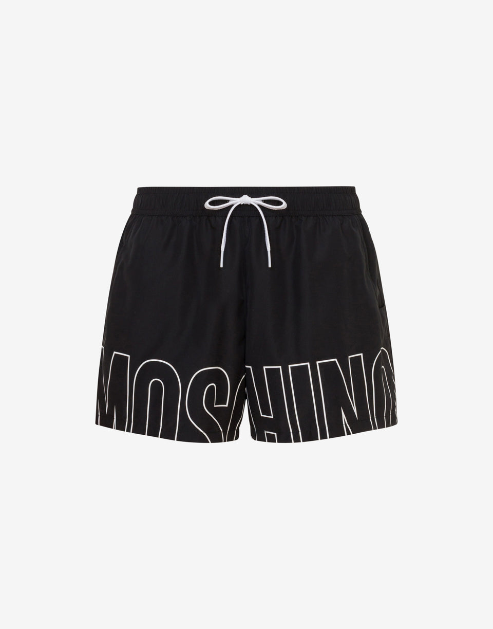 Boxer de bain à imprimé Maxi Logo Noir Moschino 0