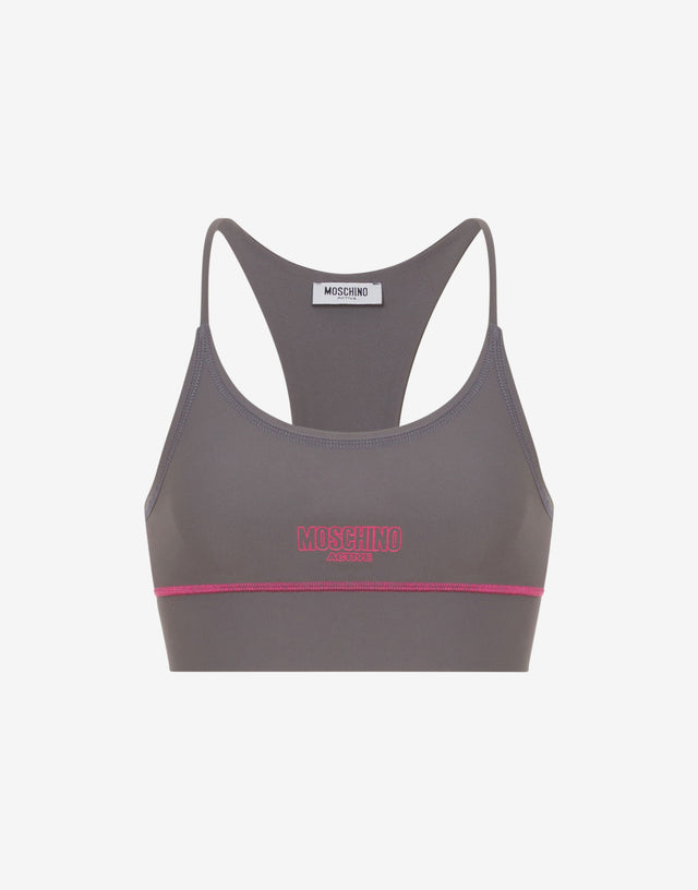 Top sportivo in tessuto tecnico Grigio Moschino 0