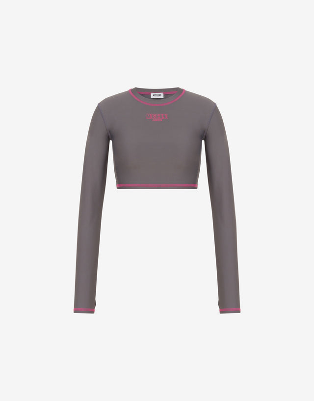 Top sportivo in tessuto tecnico Grigio Moschino 0