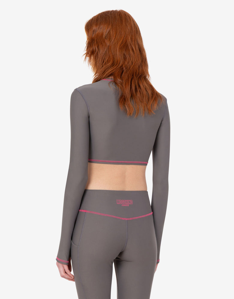Haut de sport en tissu technique Gris Moschino 2
