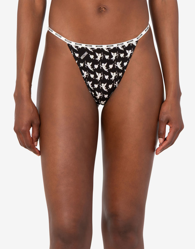 Set of 3 microfiber thongs Black Moschino 1