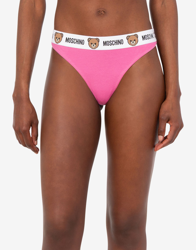 Set of 3 stretch cotton jersey briefs Bright red Moschino 4