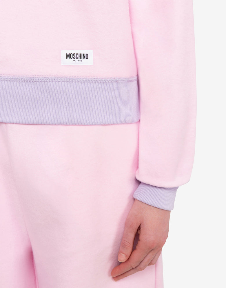 Felpa in pile spazzolato Rosa Moschino 3