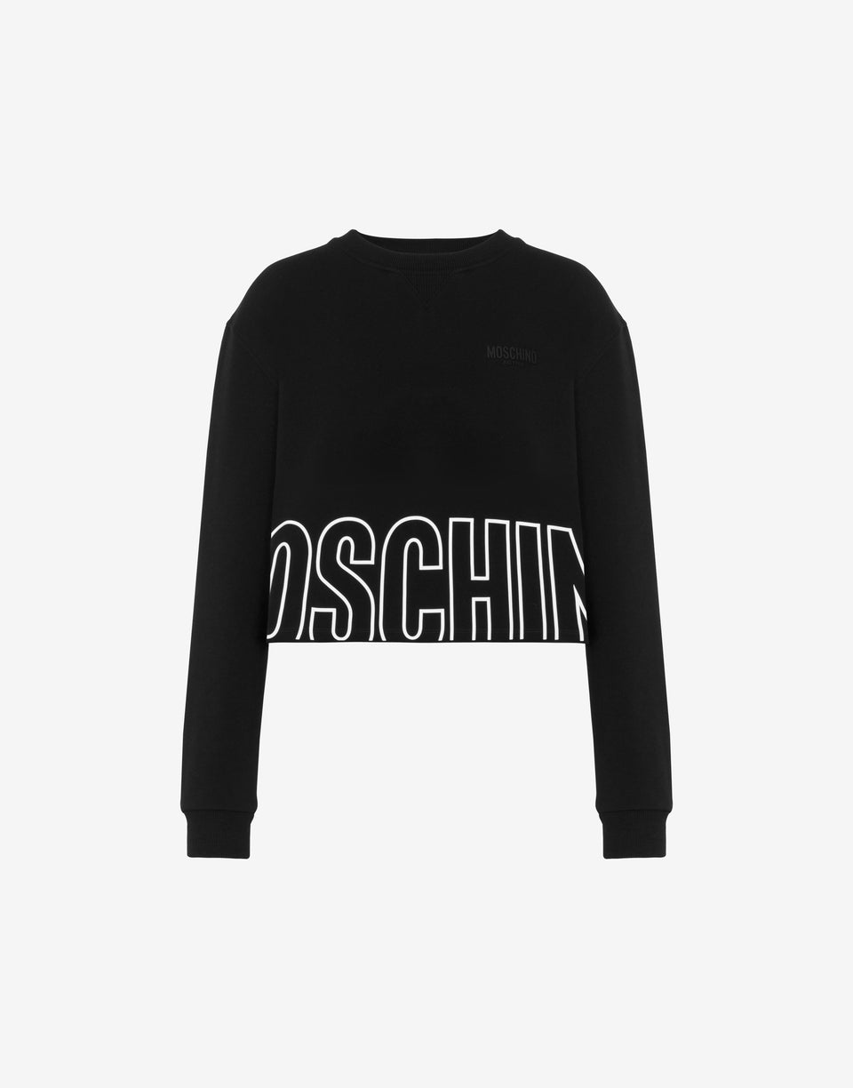Cotton Jersey Sweatshirt Black Moschino 0