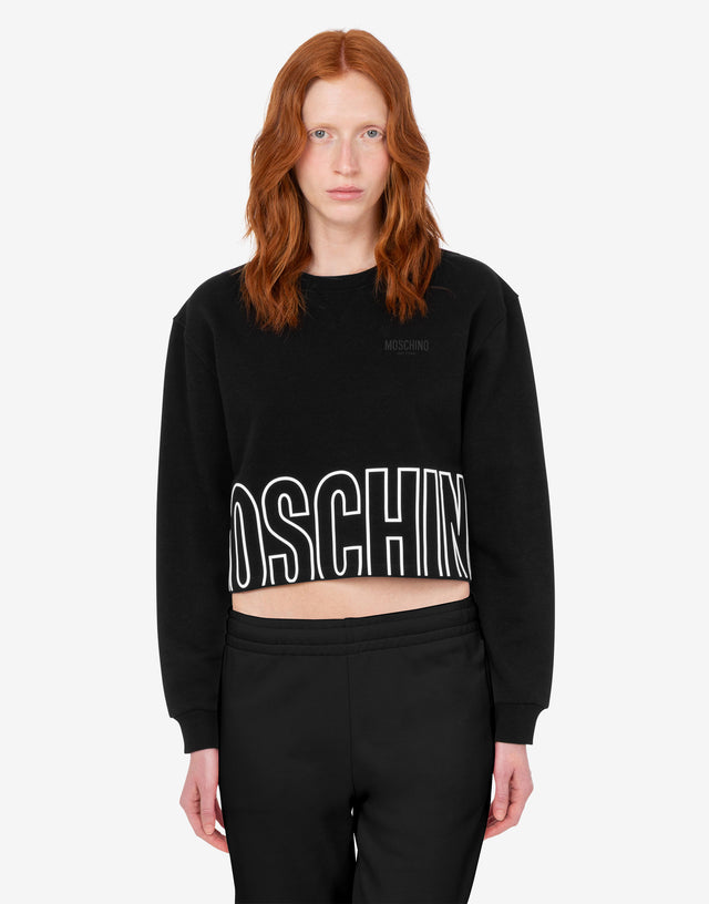 Cotton Jersey Sweatshirt Black Moschino 1