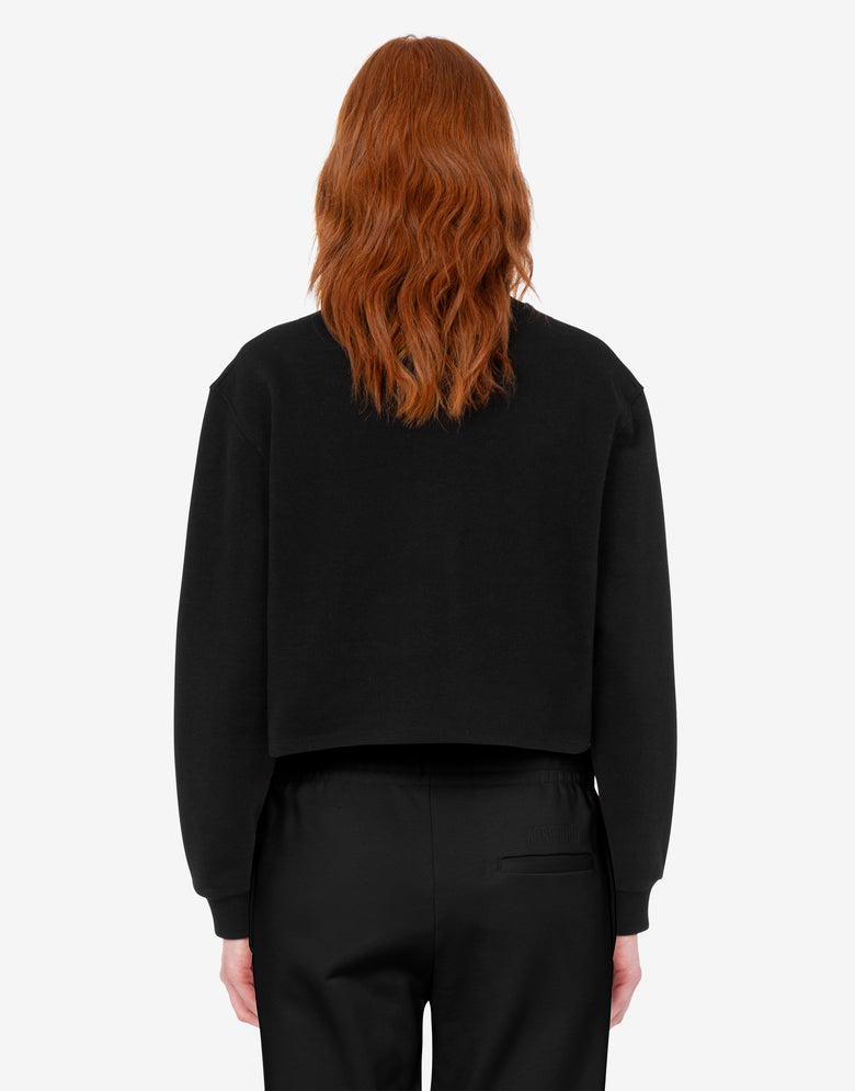 Cotton Jersey Sweatshirt Black Moschino 2