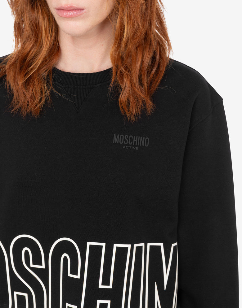 Cotton Jersey Sweatshirt Black Moschino 3