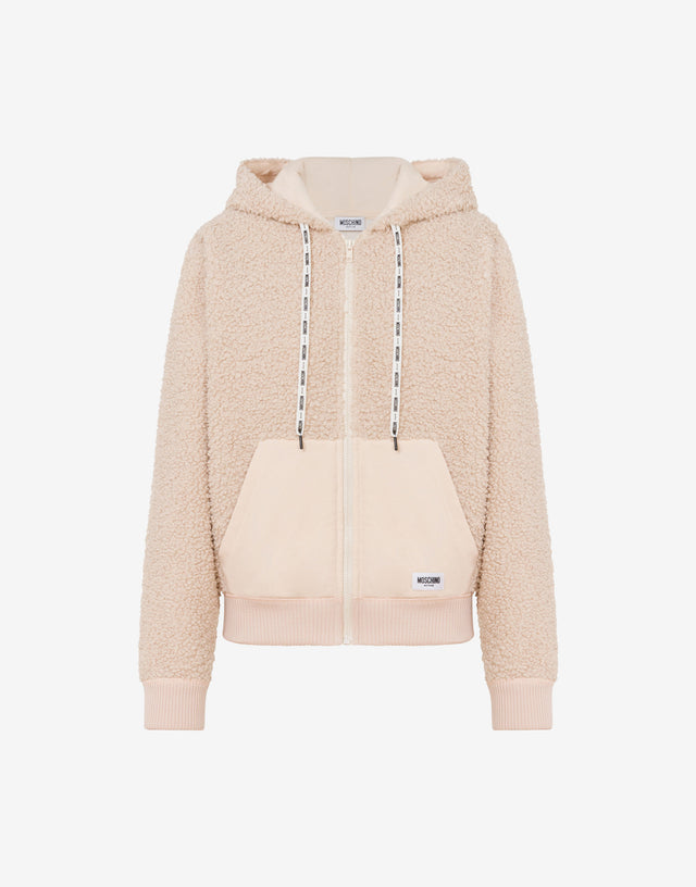 Sherpa fleece sweatshirt Ivory Moschino 0