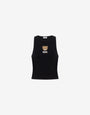 Top de jersey de algodón elástico con estampado Moschino Teddy Bear