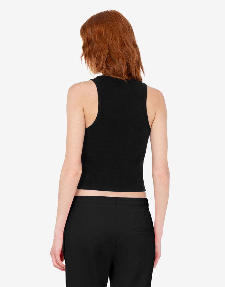 Top de jersey de algodón elástico con estampado Moschino Teddy Bear Negro Moschino 2