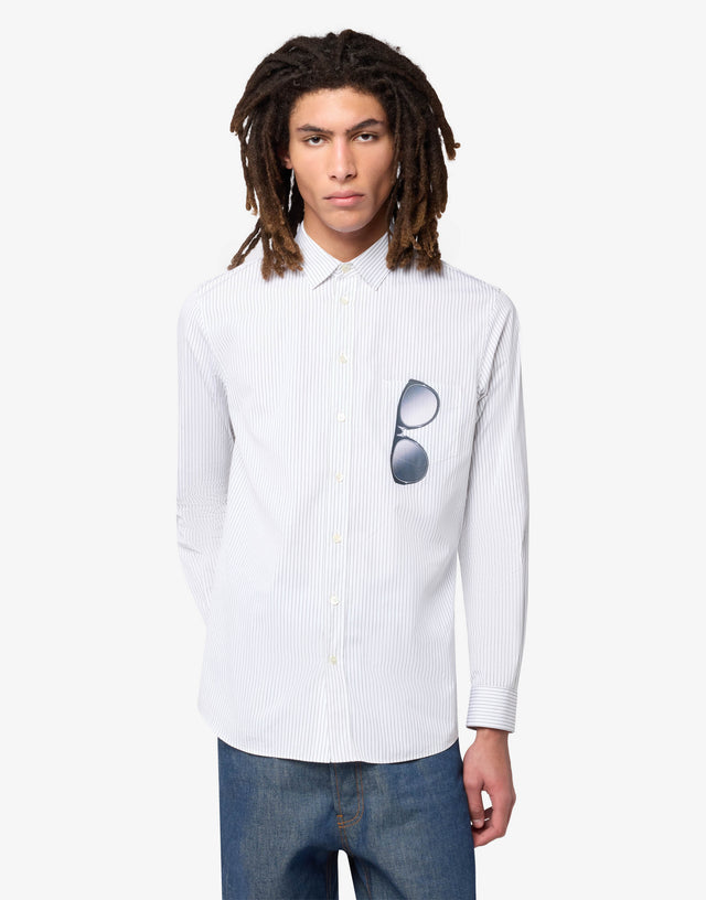 Printed cotton poplin shirt White Moschino 0