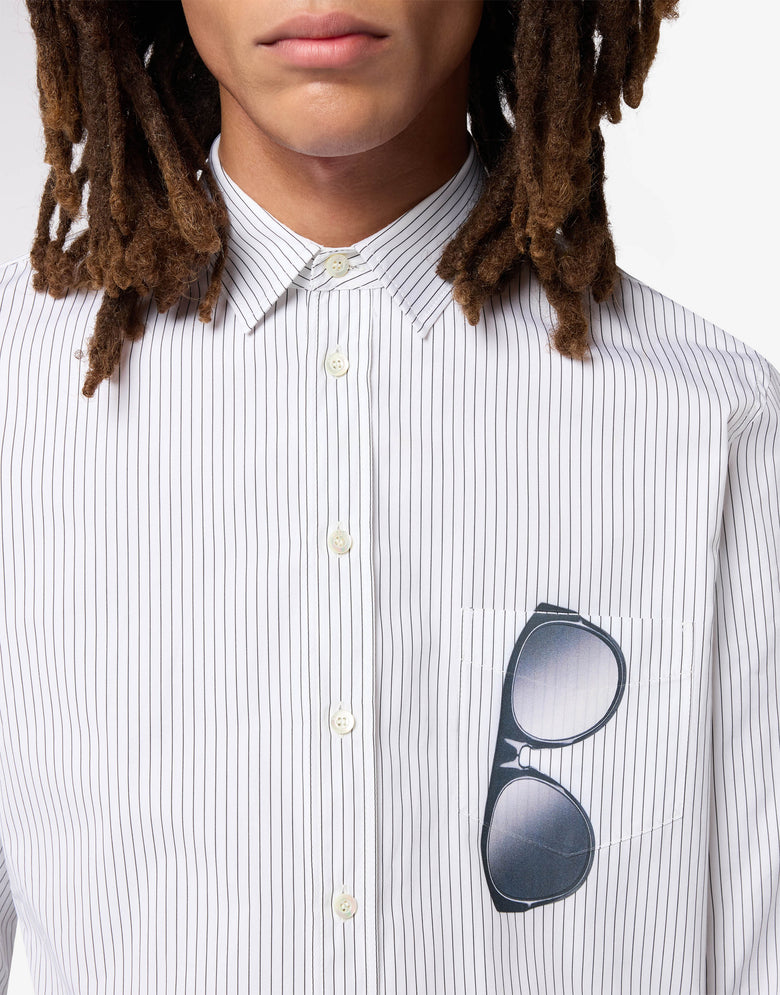 Printed cotton poplin shirt White Moschino 2