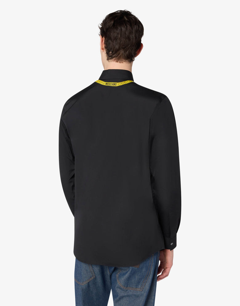 Chemise en popeline de coton imprimée Noir Moschino 1