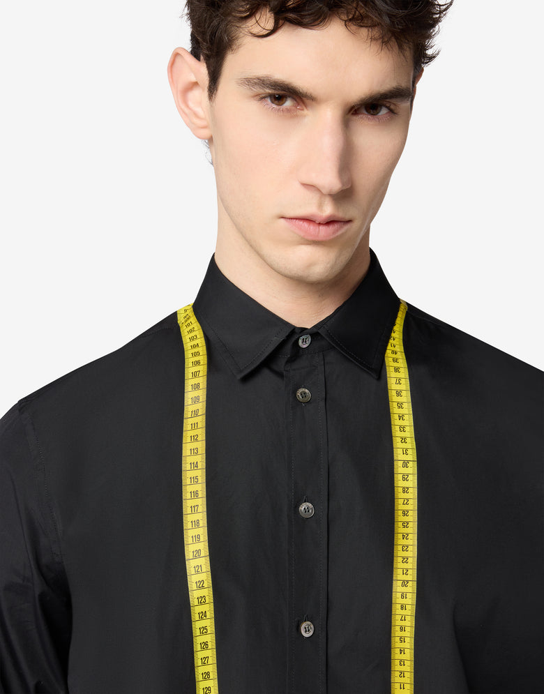 Chemise en popeline de coton imprimée Noir Moschino 2