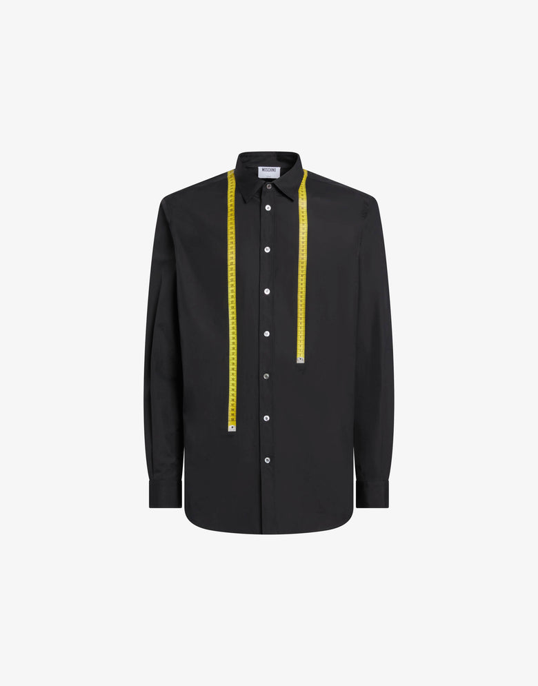 Chemise en popeline de coton imprimée Noir Moschino 4