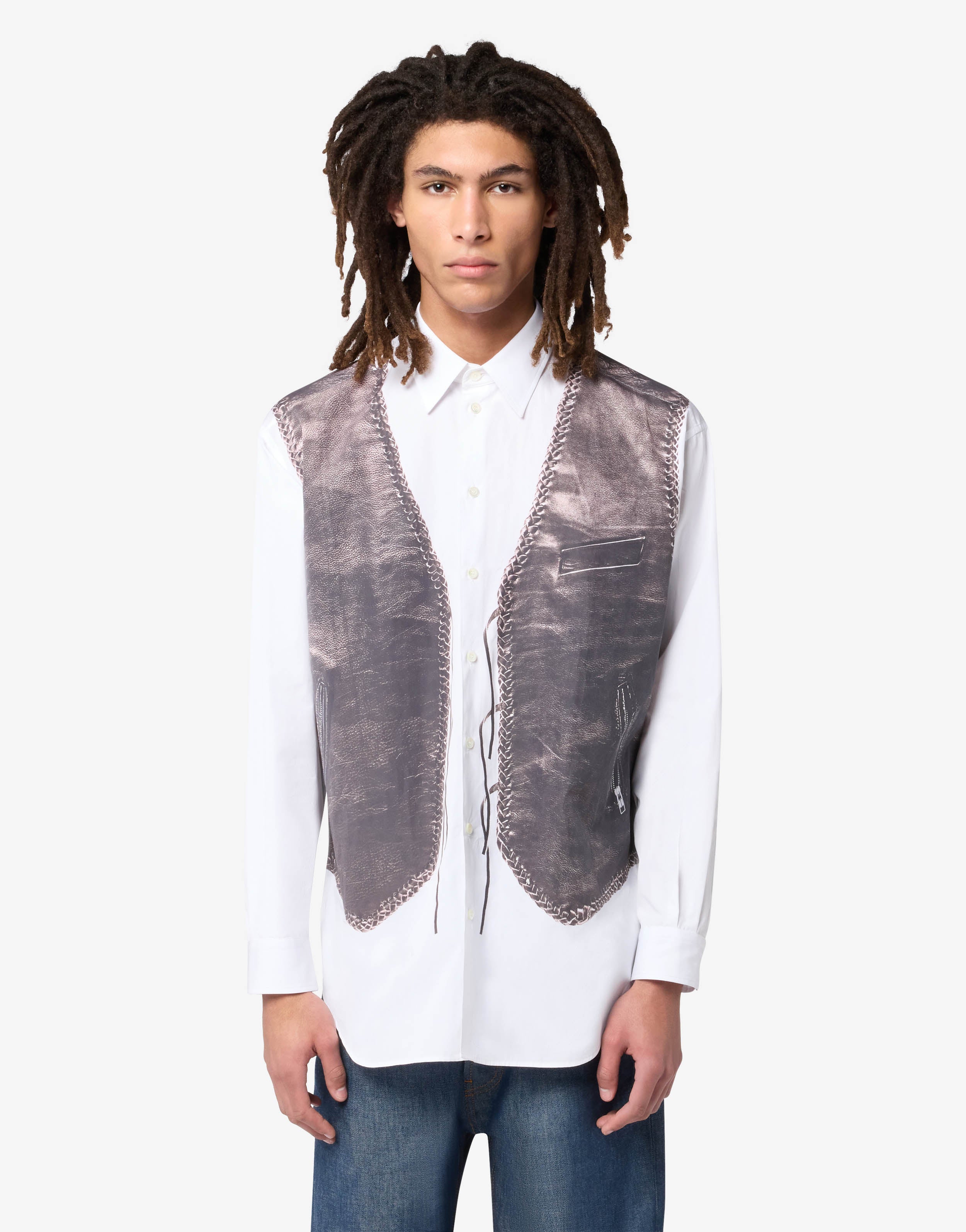 Camisa de popelín de algodón estampada