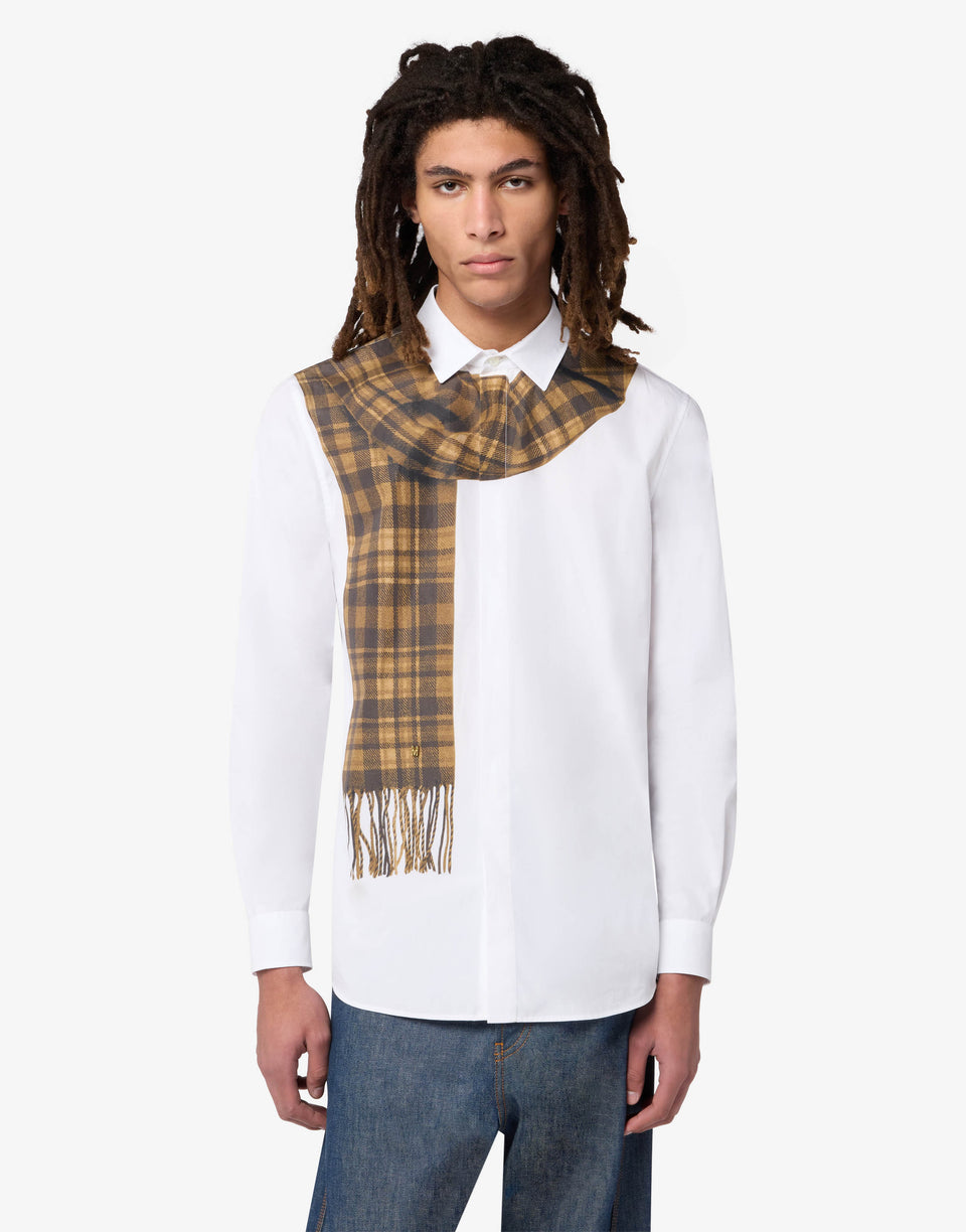 Camisa de popelín de algodón estampada Blanco Moschino 0