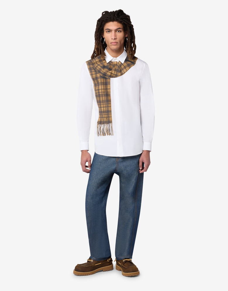 Camisa de popelín de algodón estampada Blanco Moschino 3