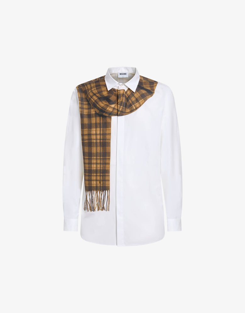 Camisa de popelín de algodón estampada Blanco Moschino 4