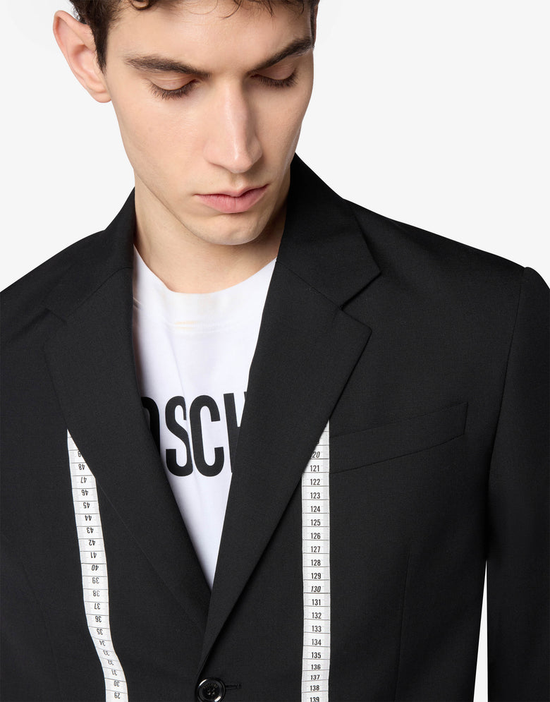 Veste en laine imprimée Noir Moschino 2
