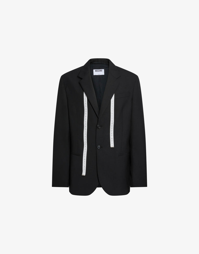 Veste en laine imprimée Noir Moschino 3