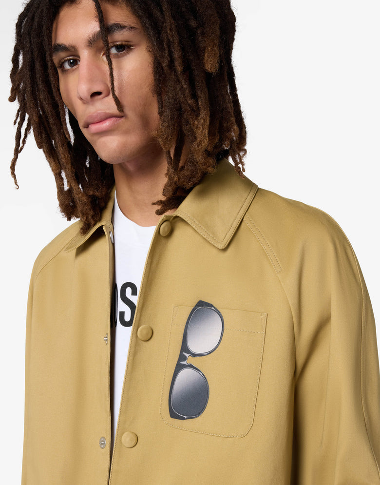 Bedruckte Jacke aus Baumwollgabardine Beige Moschino 2