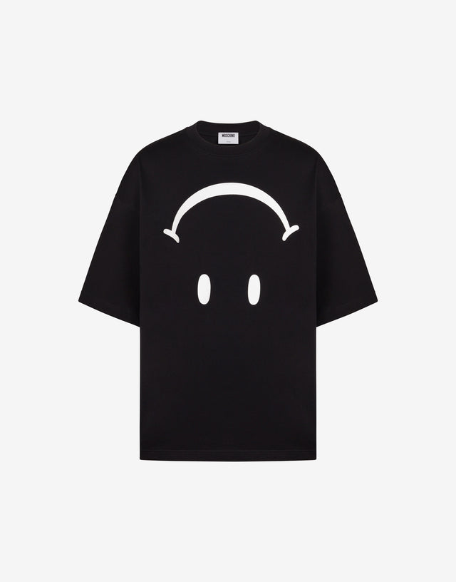 Yellow cotton jersey T-shirt with an inverted Smiley® print Black Moschino 0