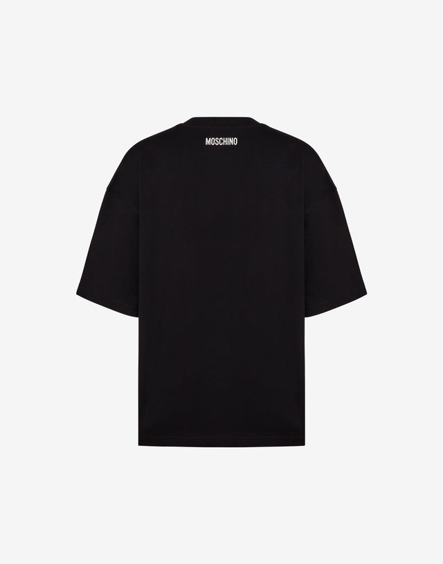 Yellow cotton jersey T-shirt with an inverted Smiley® print Black Moschino 1