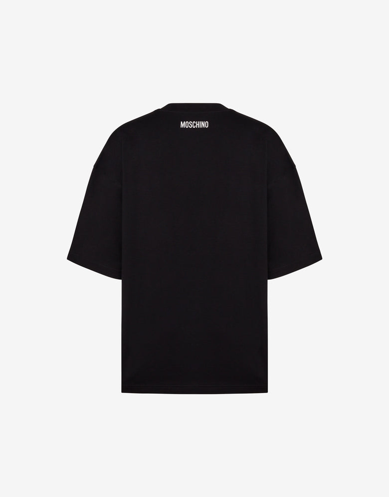 黄色棉质平纹针织T恤，印有反向Smiley®图案 黑色 Moschino 1