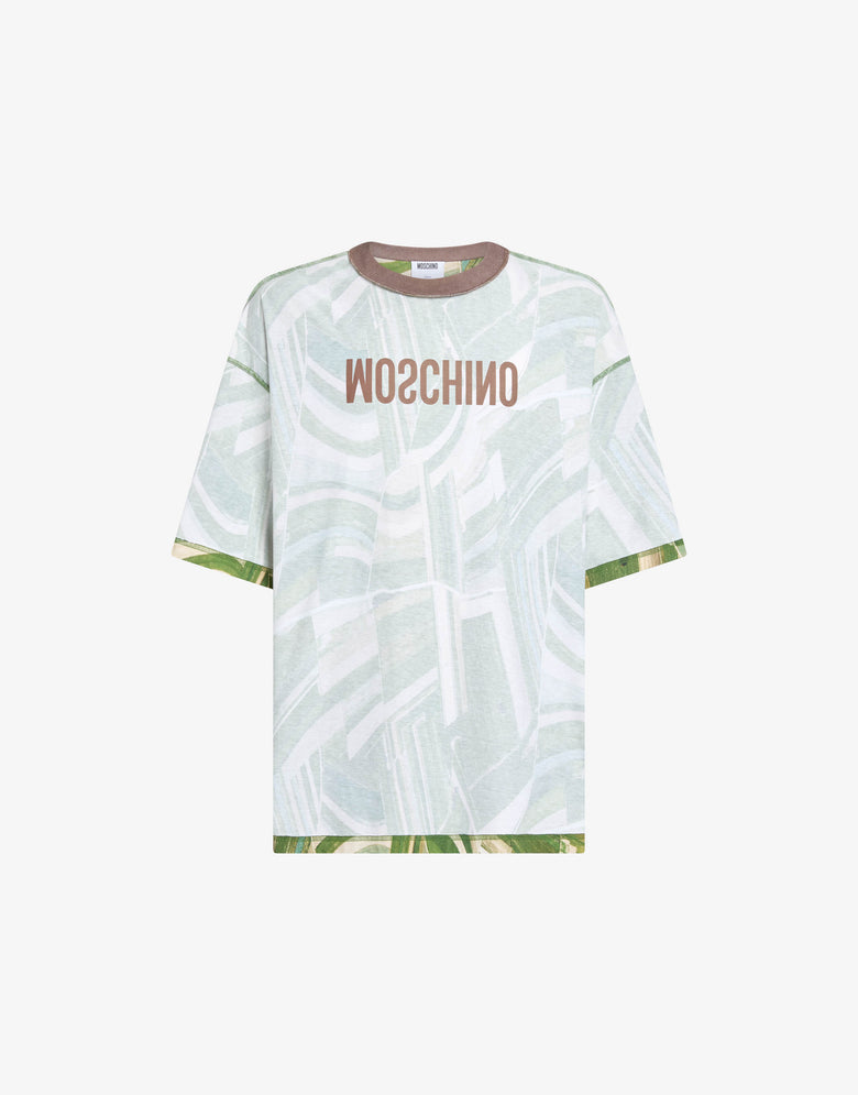 T-shirt en jersey de coton imprimé Blanc Moschino 4
