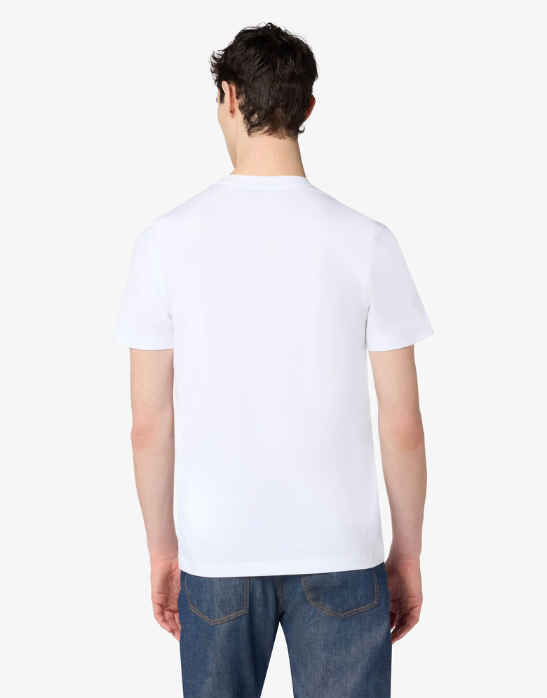 T-shirt en jersey de coton Goose Blanc Moschino 1