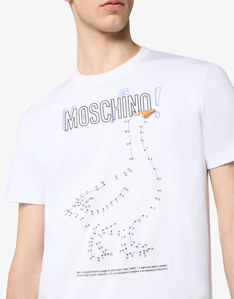 T-shirt en jersey de coton Goose Blanc Moschino 2