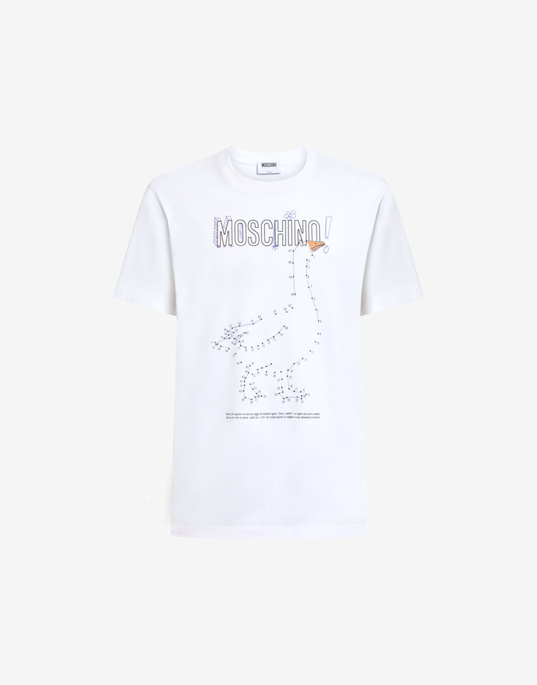 T-shirt en jersey de coton Goose Blanc Moschino 4