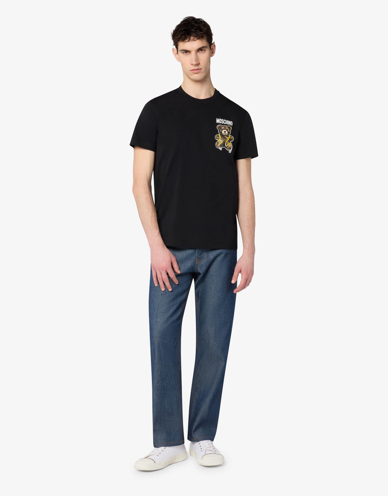 T-shirt en jersey de coton Moschino Teddy Bear Noir Moschino 3