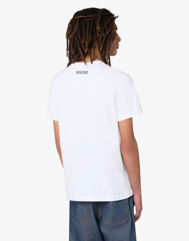 Printed cotton jersey T-shirt White Moschino 1
