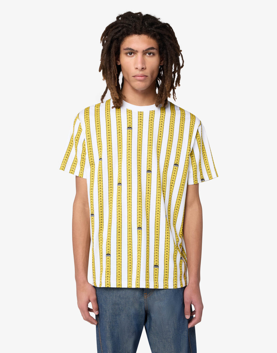 Camiseta em jersey de algodão estampada Amarillo Moschino 0