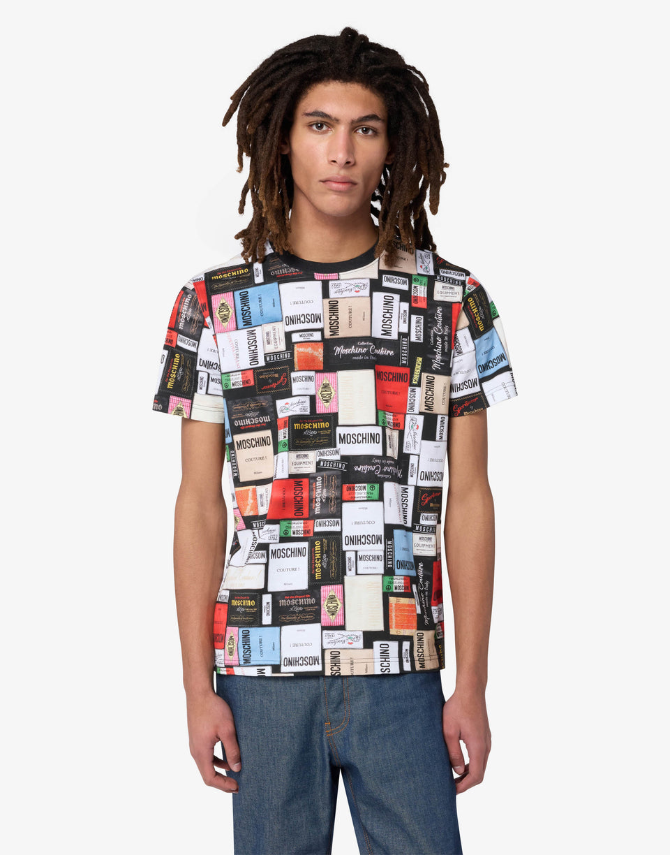 T-shirt en jersey de coton imprimé Multicolore Moschino 0