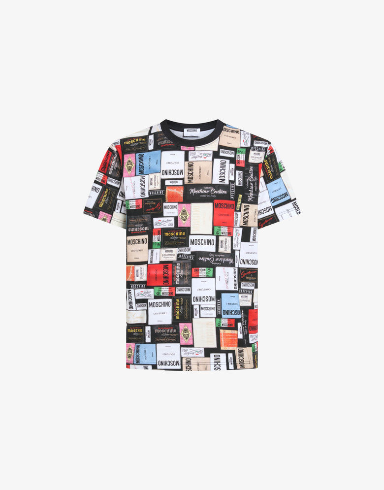 T-shirt en jersey de coton imprimé Multicolore Moschino 4