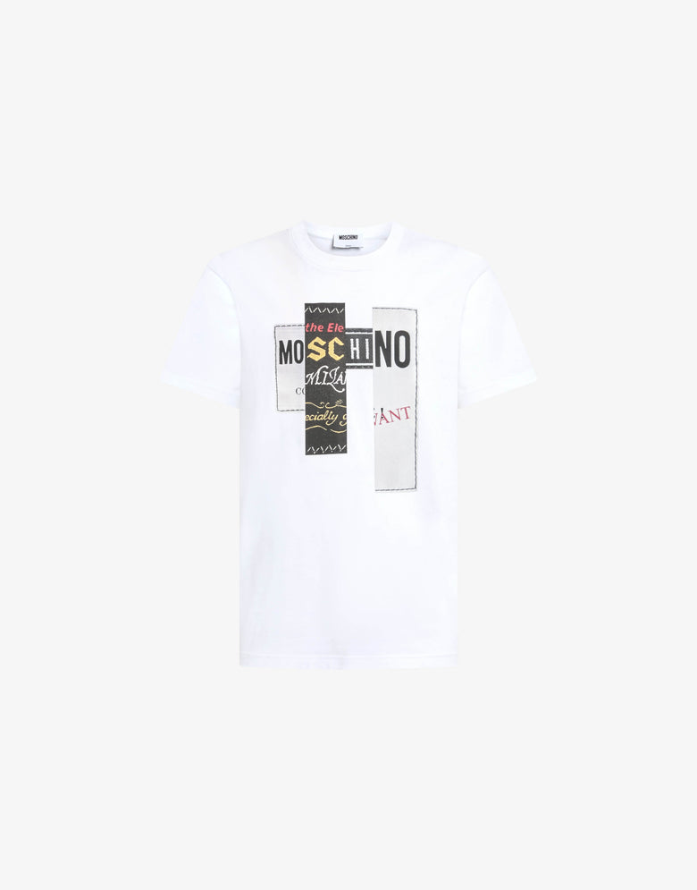 Bedrucktes T-Shirt aus Baumwolljersey Weiß Moschino 4