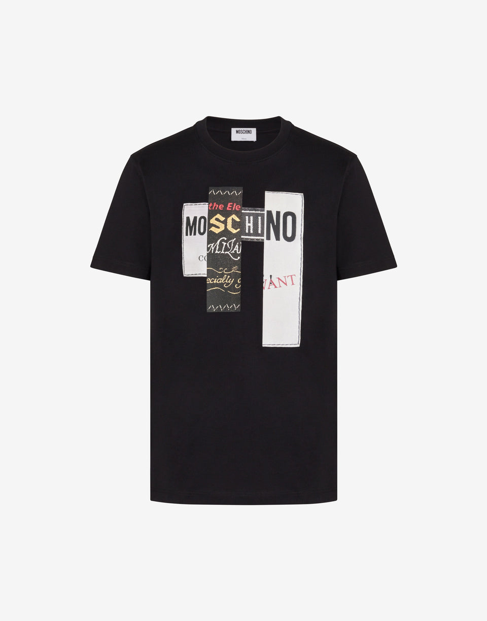 印花棉质平纹针织T恤 黑色 Moschino 0